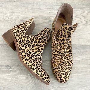 Coconuts leopard fur ankle boots